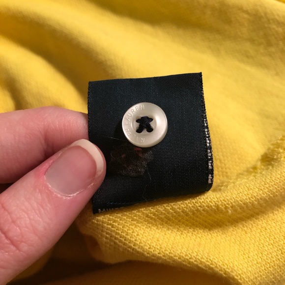 Ralph Lauren yellow boys polo button up collar - Picture 9 of 9
